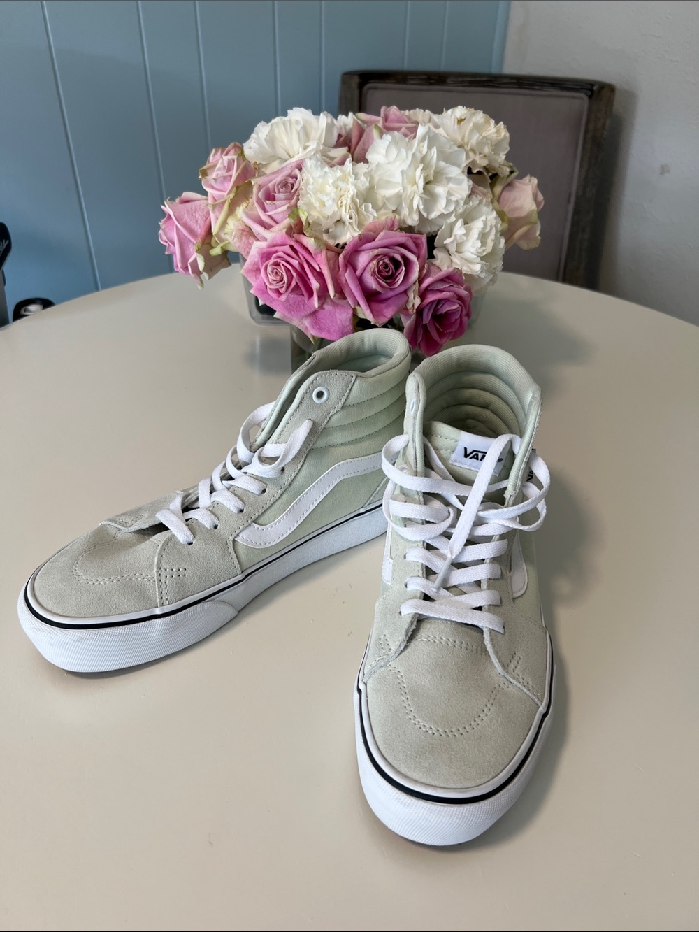 Vans Sk8-Hi High Top Sneakers in light green